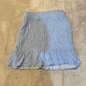 Blue and white floral skirt